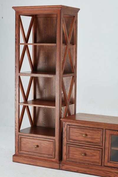 American Oak X-Side Open Display Shelf - American Oak collection