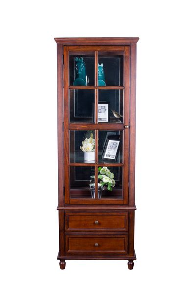 American Oak Narrow Display Cabinet - American Oak collection
