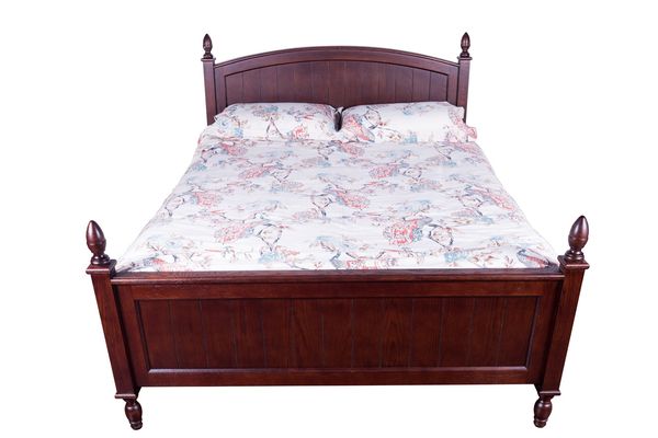 American Oak Curved Headboard Bed - American Oak collection