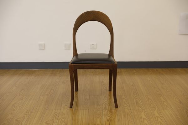 Solid Wood Curved-Back Upholstered Dining Chair - Nordic Natural Wood collection
