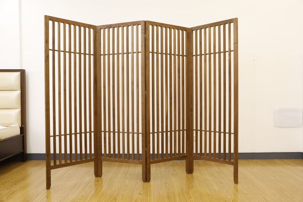 Solid Wood Slatted Folding Screen - Nordic Natural Wood collection